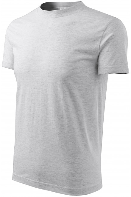 Levné tričko klasické, světlešedý melír, levná trička