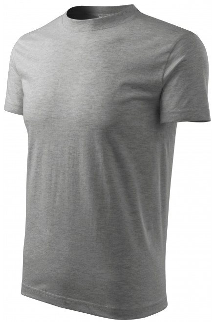 Levné tričko klasické, tmavěšedý melír, levná šedá trička