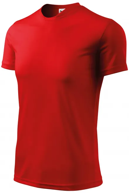 Levné tričko s asymetrickým průkrčníkem, červená