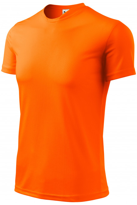 Levné tričko s asymetrickým průkrčníkem, neonová oranžová, levná pánská trička