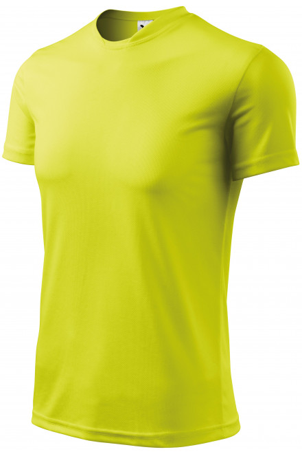Levné tričko s asymetrickým průkrčníkem, neonová žlutá, levná trička s krátkými rukávy