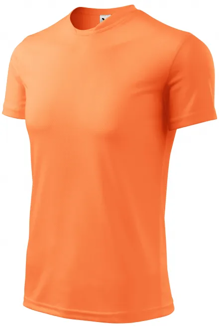 Levné tričko s asymetrickým průkrčníkem, neonová mandarinková