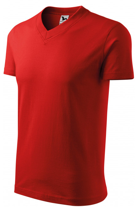 Levné tričko s krátkým rukávem, středně hrubé, červená