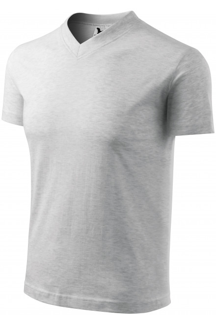 Levné tričko s krátkým rukávem, středně hrubé, světlešedý melír, levná trička s krátkými rukávy