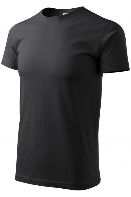 Levné tričko vyšší gramáže unisex, ebony gray, levná trička s krátkými rukávy