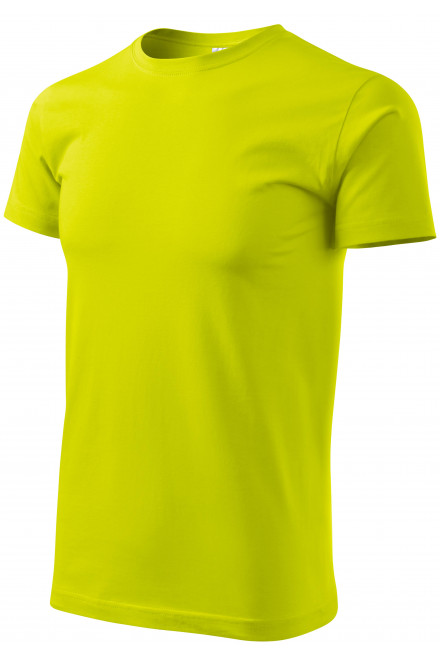 Levné tričko vyšší gramáže unisex, limetková, levná bavlněná trička
