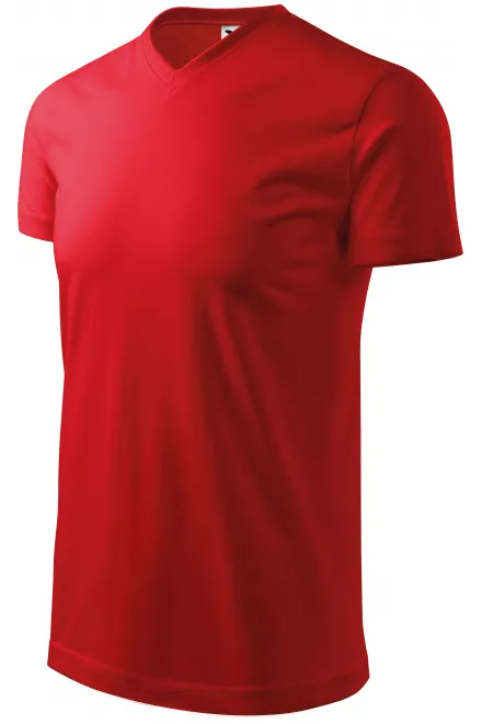 Levné triko s krátkým rukávem, hrubší, červená