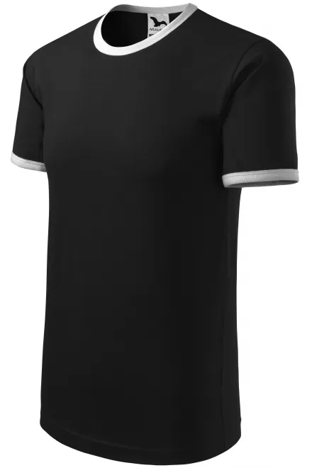 Levné unisex tričko kontrastní, černá