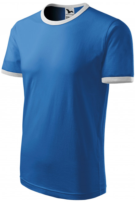 Levné unisex tričko kontrastní, světlemodrá, levná bavlněná trička