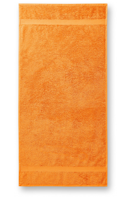 Levný bavlněný ručník hrubší, mandarinková oranžová