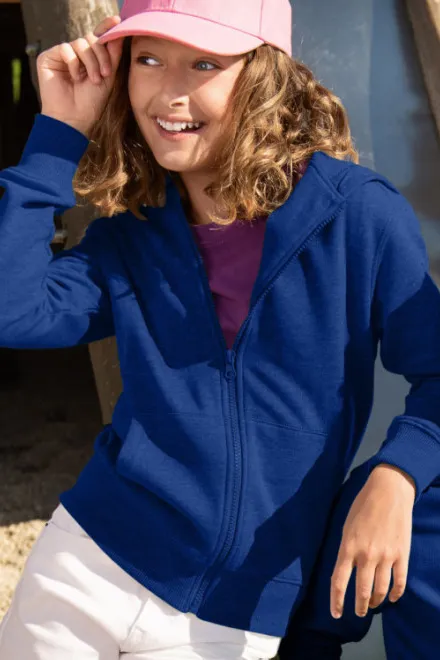 Levná dětská mikina s kapucí, kráľovská modrá