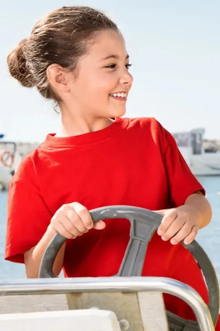 Levné dětské tričko klasické, červená