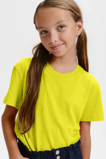 Levné dětské tričko klasické, citrónová