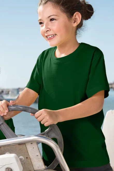 Levné dětské tričko klasické, láhvovězelená