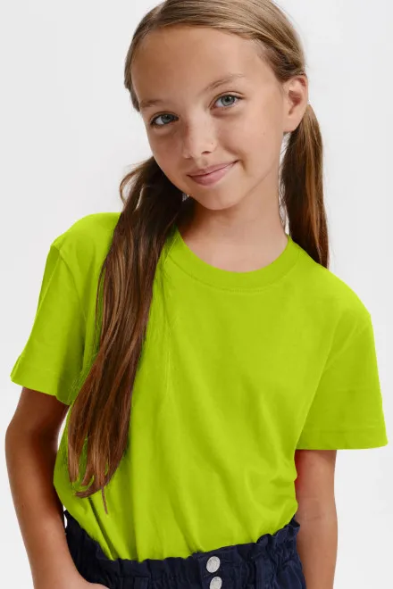 Levné dětské tričko klasické, limetková