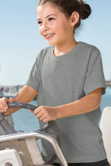 Levné dětské tričko klasické, tmavěšedý melír