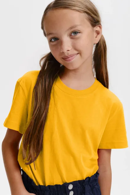 Levné dětské tričko klasické, žlutá