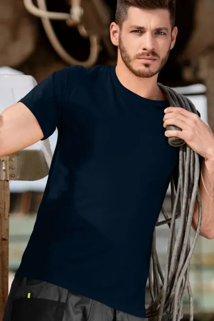 Levné odolné pánské tričko tlustší, tmavomodrá