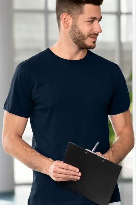 Levné odolné pánské tričko, tmavomodrá