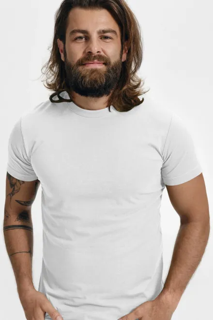 Levné pánské módní tričko, bílá