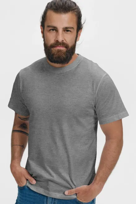 Levné tričko klasické, tmavěšedý melír