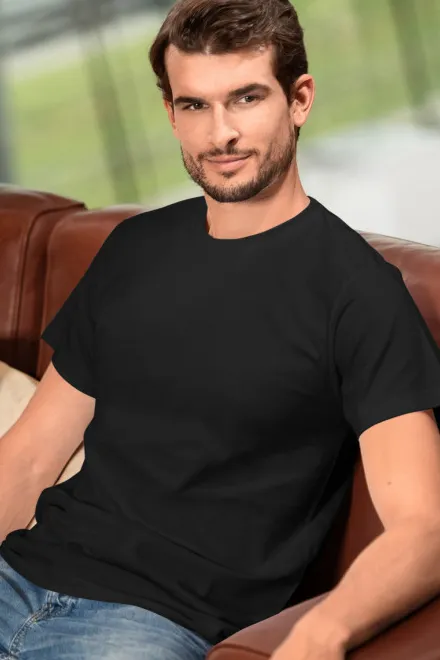 Levné tričko vyšší gramáže unisex, černá