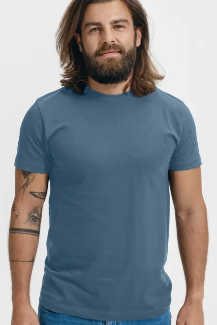 Levné tričko vyšší gramáže unisex, denim