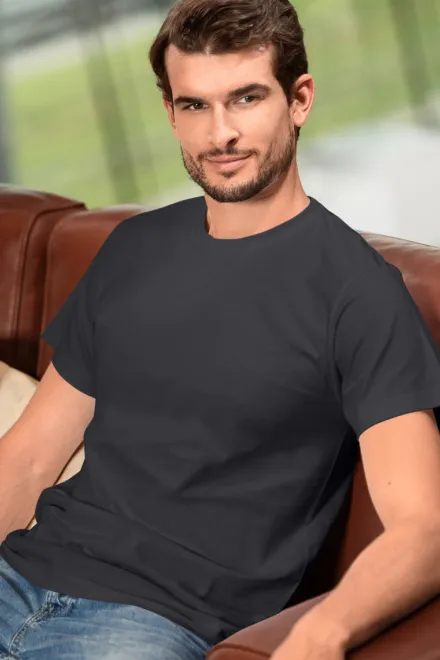 Levné tričko vyšší gramáže unisex, ebony gray
