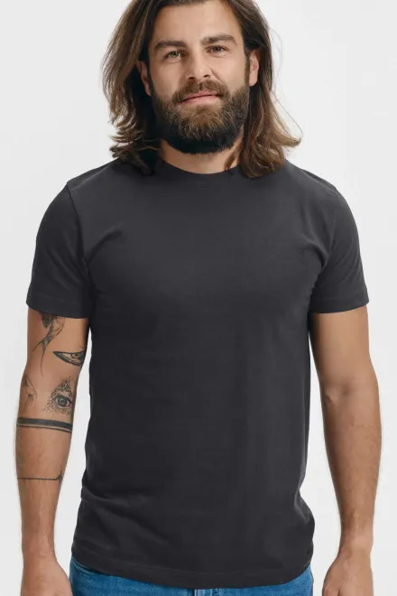 Levné tričko vyšší gramáže unisex, ebony gray