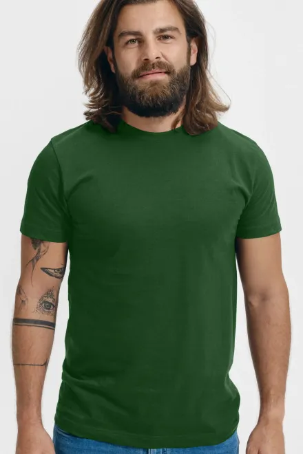 Levné tričko vyšší gramáže unisex, láhvovězelená