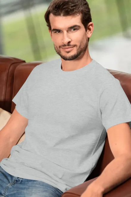 Levné tričko vyšší gramáže unisex, světlešedý melír