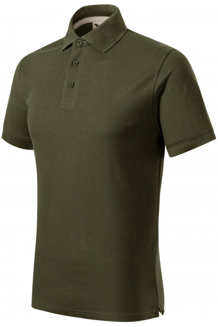 Pánská polokošile z organické bavlny, military, levná jednobarevná trička