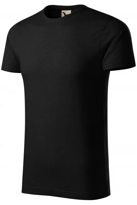 Pánské triko, strukturovaná organická bavlna, černá