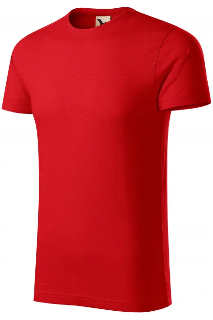 Pánské triko, strukturovaná organická bavlna, červená