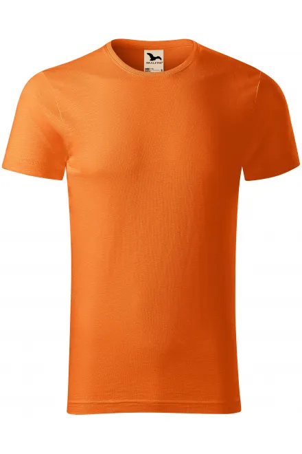 Pánské triko, strukturovaná organická bavlna - oranžová, M