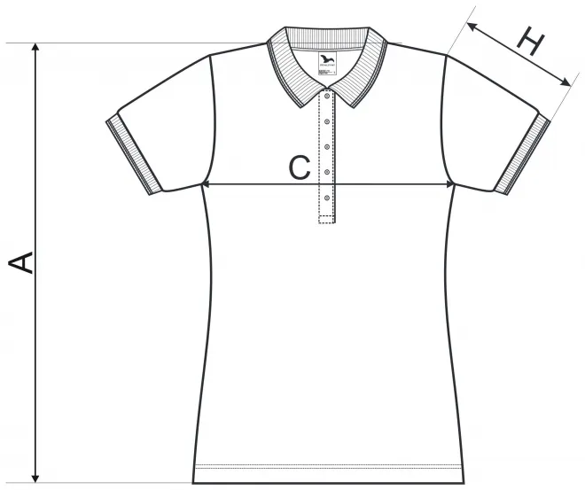 Levná dámská elegantní polokošile - tabulka velikostí