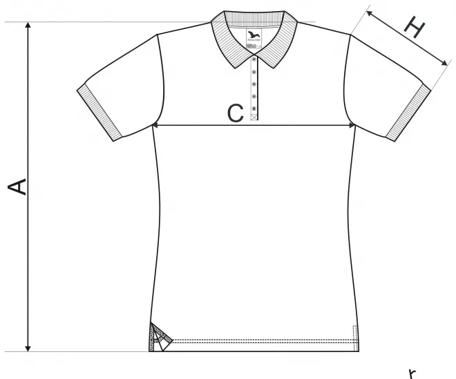 Levná dámská polokošile - tabulka velikostí