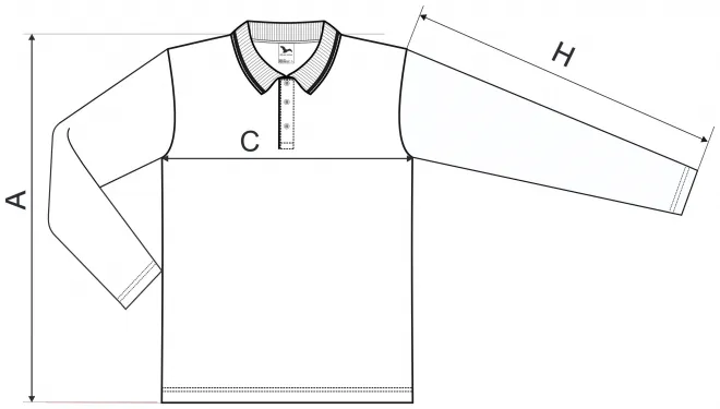 Levná pánská polokošile s dlouhým rukávem hrubší - tabulka velikostí