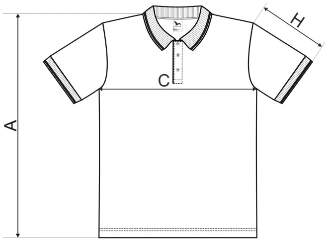 Levná pánská volná polokošile - tabulka velikostí