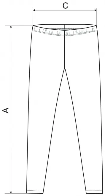 Levné dámské legíny - tabulka velikostí