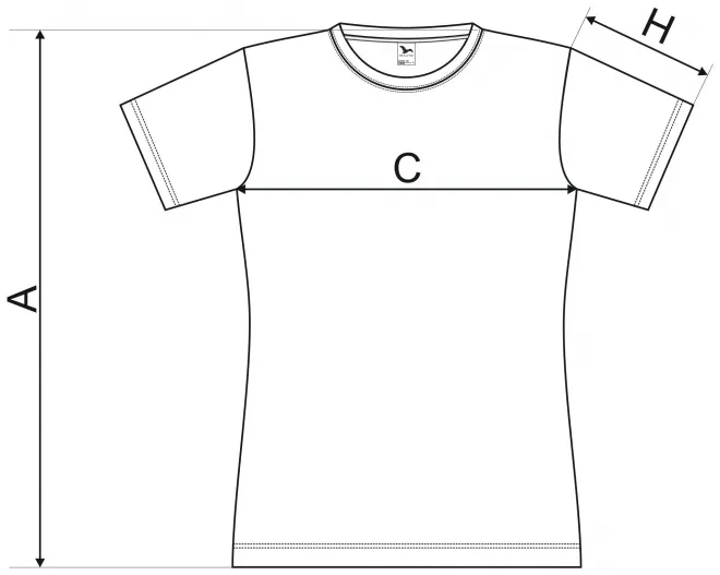 Levné dámské sportovní tričko - tabulka velikostí