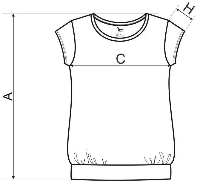 Levné dámské trendové tričko - tabulka velikostí