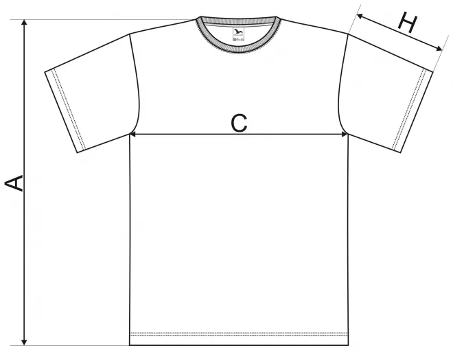 Levné dětské tričko jednoduché - tabulka velikostí