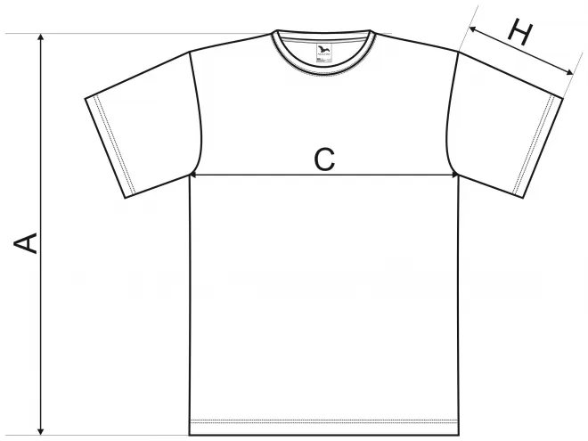 Levné dětské tričko maskáčové - tabulka velikostí