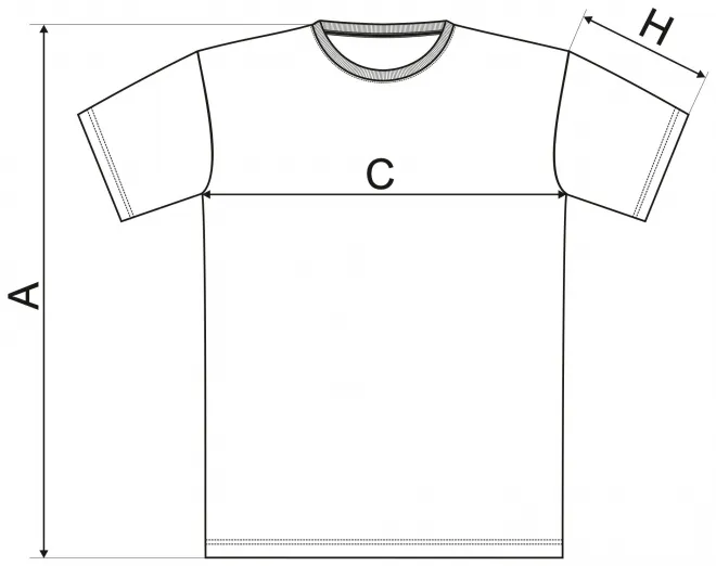 Levné exkluzivní pánské tričko - tabulka velikostí