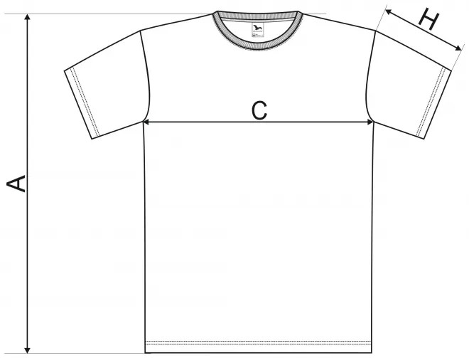 Levné pánské módní tričko - tabulka velikostí