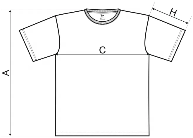 Levné pánské triko jednoduché - tabulka velikostí