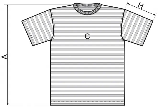 Levné tričko námořnické dětské - tabulka velikostí