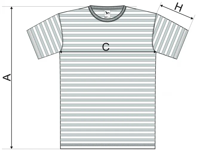 Levné tričko námořnické - tabulka velikostí