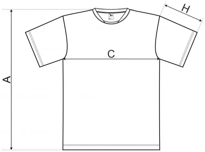 Levné tričko s asymetrickým průkrčníkem - tabulka velikostí